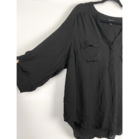 Torrid Harper Georgette Pullover 3/4 Sleeve Tunic Blouse Sheer Black - Size 2X‎ - Picture 5 of 10